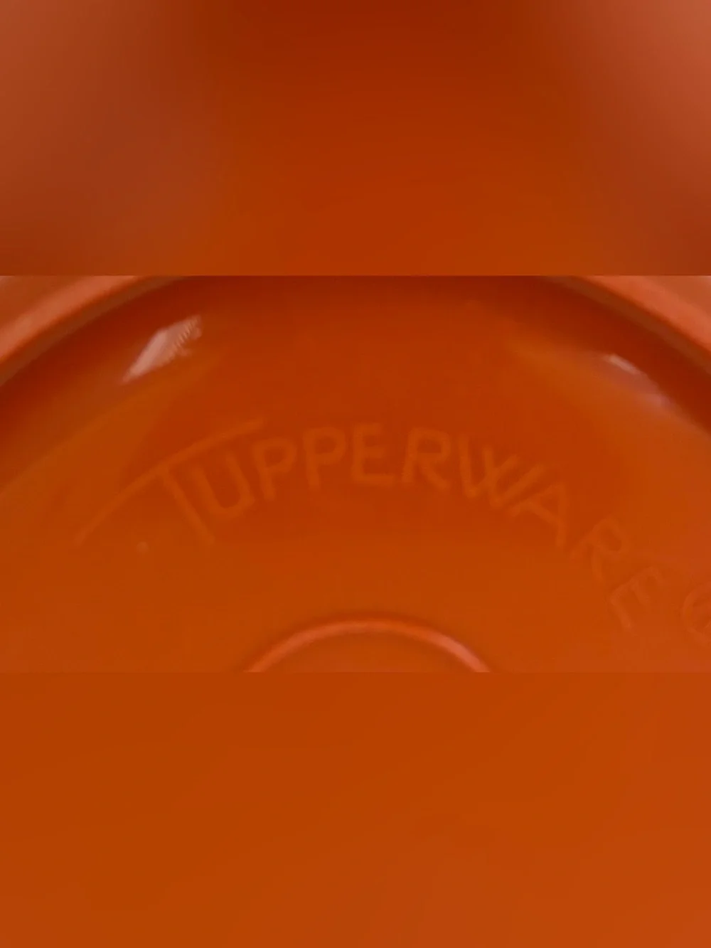 Tupperware vintage container with lid orange
